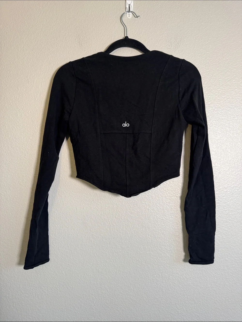 ALO Yoga Soft Sculpt Long Sleeve Corset Top in Black - M